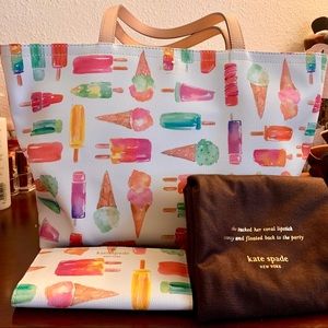 kate spade ice cream francis tote and wallet